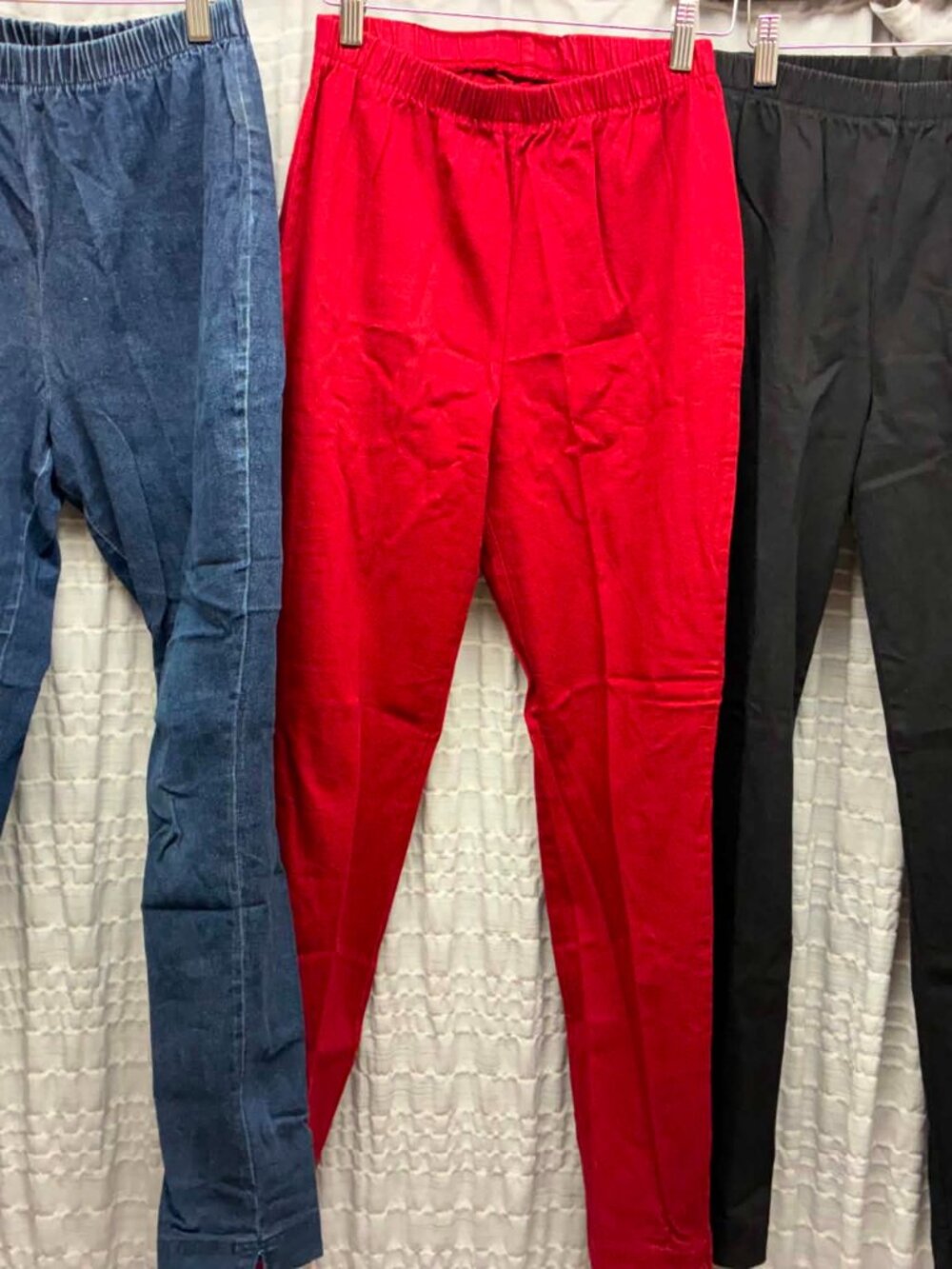 Lot of 3 Faded Glory Elastic Waist Denim Jeans Medium M Pull On Stretch